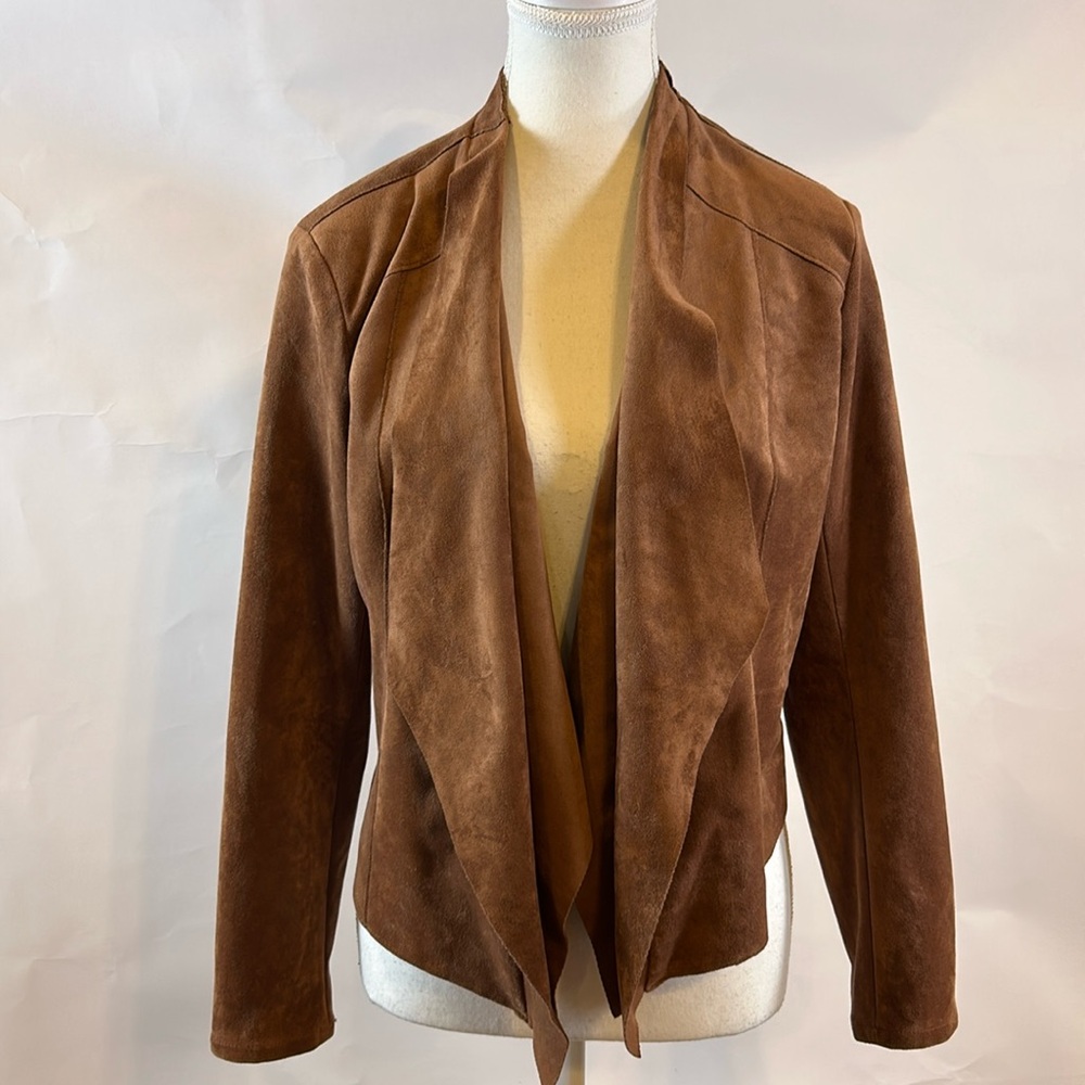 BLANK NYC | Brown Faux Suede Waterfall Jacket | Medium - Picture 1 of 10